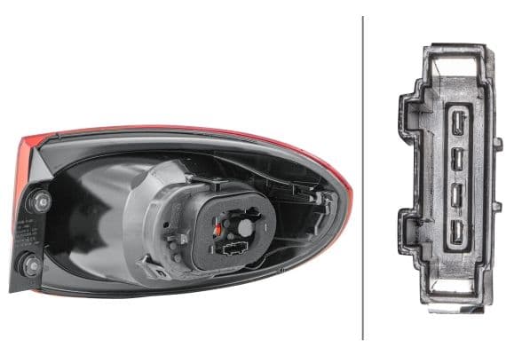 Achterlicht Links (extern, P21W/WY21W, kleur indicator wit, kleur van het glas red/wit) past: VW TIGUAN I 09.07-04.11