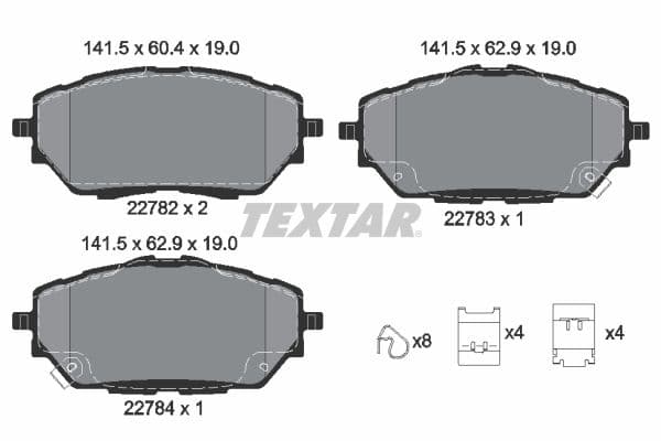 Remblokken set Voor , past: TOYOTA C-HR, COROLLA 1.2-2.0H 10.16-