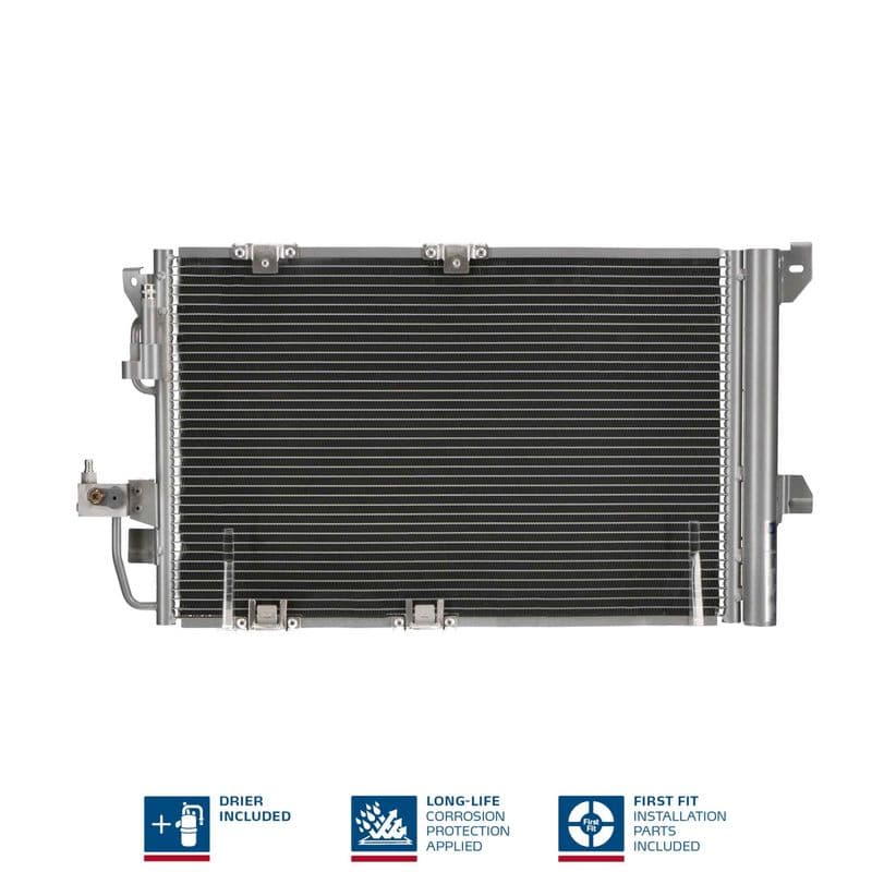 A/C condensator (met droger, (EN) additional fitting elements) past: CHEVROLET ASTRA  OPEL ASTRA G, ASTRA G CLASSIC, ZAFIRA A 1.2-2.2 02.98-12.11
