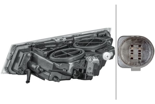 Mistlamp Rechts (H3, met een lange-afstand halogeen  zilveren frame) 24V past: VOLVO FH, FM, FM II 09.05-