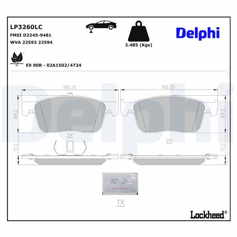Remblokken set Voor , past: CITROEN JUMPY III, SPACETOURER  FIAT SCUDO, ULYSSE  OPEL VIVARO C, ZAFIRA LIFE  PEUGEOT EXPERT, TRAVELLER  TOYOTA PROACE, PROACE CITY 1.2-Electric 02.16-