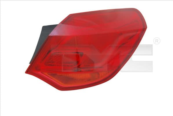Achterlicht Links (extern, kleur indicator oranje, kleur van het glas red) past: OPEL ASTRA J Hatchback 12.09-04.18