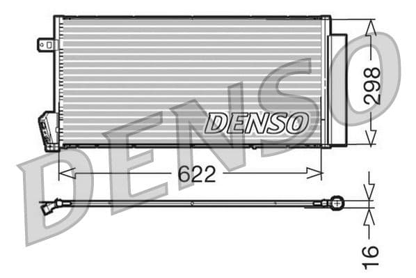 A/C condensator (met droger) past: FIAT DOBLO, DOBLO CARGO 1.3D-2.0D 01.10-