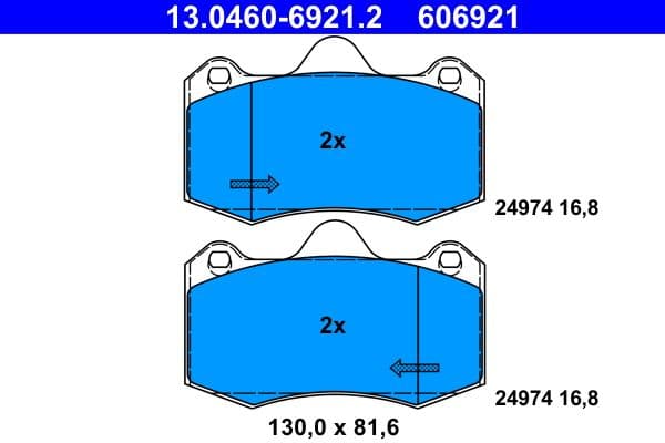 Remblokken set Voor , past: LOTUS EVORA, EXIGE  SEAT IBIZA III, IBIZA IV SC, IBIZA IV ST 1.4-3.5 01.04-