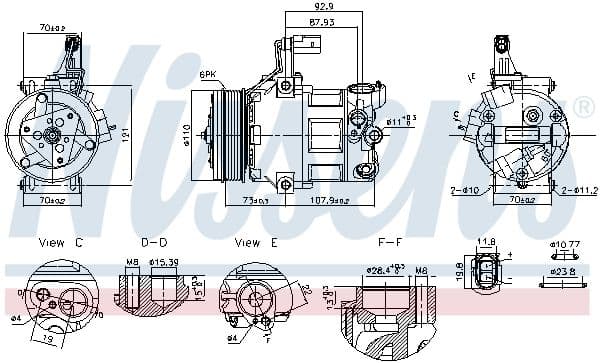 Airconditioning compressor past: SEAT MII  SKODA CITIGO  VW LOAD UP!, UP! 1.0/1.0CNG 08.11-11.23