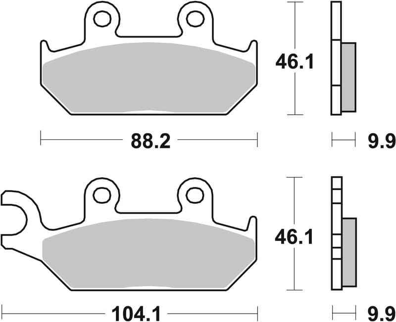 Brake pads Voor, beoogd gebruik: route, materiaal: sinter-SA, 46,1x88,2x9,9mm past: YAMAHA XT 600 1991-2003