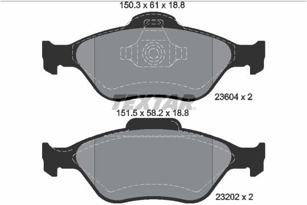 Remblokken set Voor , past: FORD FIESTA, FIESTA IV, FIESTA V, FUSION, KA, PUMA, STREET KA  MAZDA 121 III, 2 1.0-1.8D 08.95-11.13