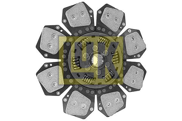 Koppelingsplaat/plaat keramiek (310mm  aantal peddels: 8) past: RENAULT 103-52 TA, 103-52 TE, 103-52 TS, 103-52 TX, 103-54 TA, 103-54 TE, 103-54 TS, 103-54 TX, 496, 498, 681, 681 S, 681-4