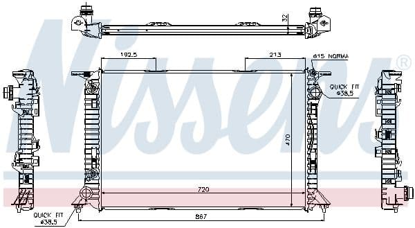 Motorradiator past: AUDI A4 B8, A5 4.2 06.07-01.17