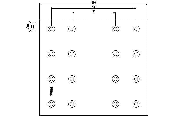Brake shoe lining Achter/Voor (420x200. 1-overmaat, (EN) does not contain rivets) past: DAF 65, 65 CF, 75, 75 CF, 85, 85 CF, 95, 95 XF, CF 65, F 2300, F 2700, F 2900 06.86-