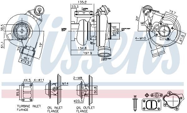 Turbocompressor (met bevestigingskit) past: RVI  VOLVO FH  FM  FMX  KERAX  MAGNUM D13  D9A  D9B  DXI13 past: RVI MIDLUM, PREMIUM 2  VOLVO FE, FE II, FL II, FL III D7E240-DXi7 10.05-