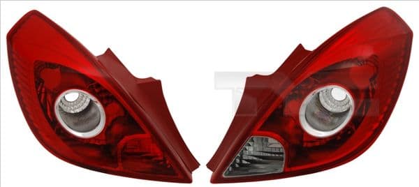 Achterlicht Rechts (P21/5W/P21W, kleur indicator wit, kleur van het glas red) past: OPEL CORSA D Hatchback 3D 01.11-12.14