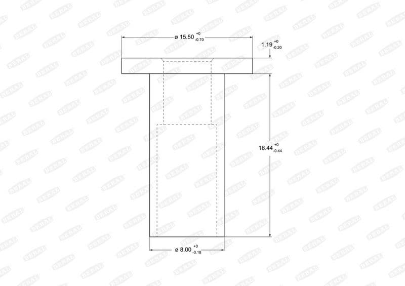 Rivet, drum brake lining