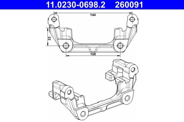 Remklauw juk Achter Links/Rechts past: VOLVO C30, C70 II, S40 II, V40, V50  FORD C-MAX, FOCUS C-MAX, FOCUS II, TOURNEO CONNECT V408 NADWOZIE WIELKO, TRANSIT CONNECT 1.0-Electric 10.03-