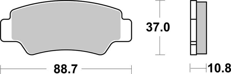 Brake pads Achter, beoogd gebruik: offroad, materiaal: sinter-SD, 37x88,7x10,8mm past: CF MOTO CF, UF, ZF 500-1000 2016-2023