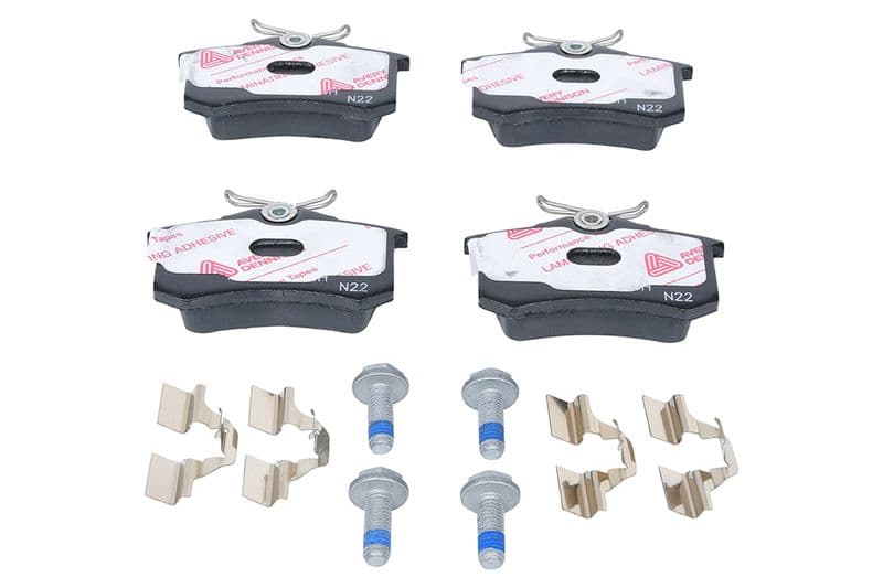 Keramische remblokken Achter (met extra's  met remklauw geleidingsbouten), past: AUDI A2, A3, A4 B5, TT  RENAULT MEGANE II, THALIA II, TWINGO II  SEAT AROSA, CORDOBA, CORDOBA VARIO 1.0-3.2 05.86-