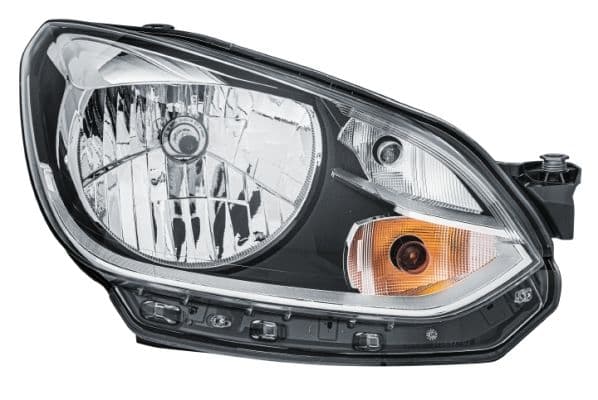 Koplamp Rechts (H4/PY21W/W21, elektrisch, met motor, kleur invoegen: verchroomd) past: VW UP 08.11-07.16
