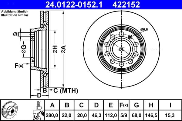 Brake disc Voor Links/Rechts past: AUDI A4 B5, A4 B6, A4 B7, A8 D2  SEAT EXEO, EXEO ST  VW PASSAT B3/B4, PASSAT B5, PHAETON 1.6-6.0 02.88-03.16