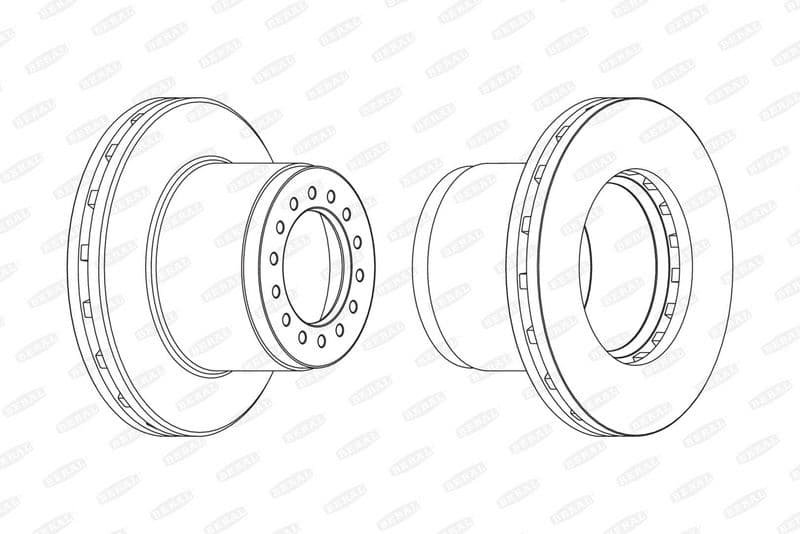 Brake disc voor Links/Rechts (377mmx45mm) past: MERCEDES ATEGO, ATEGO 2, ATEGO 3, TOURINO (O 510) 01.98-