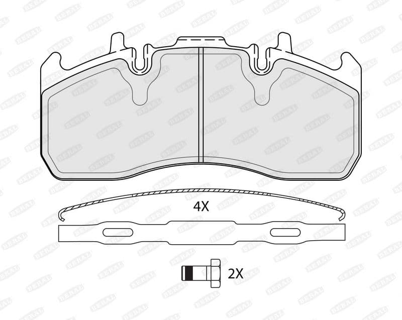 Remblokken set MERITOR ELSA 225-1 past: RVI D, MIDLUM  VOLVO FH, FH II, FH III, FH12, FH16, FH16 II, FH16 III, FL II, FL III, FM, FM III, FMX II, FMX III D11A-330-MDS2043A 08.93-