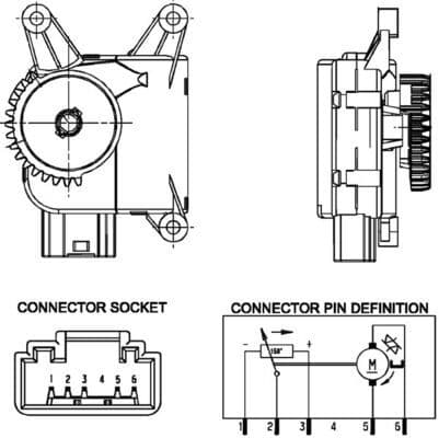 Airconditioning stappenmotor past: AUDI A1, A2  SEAT CORDOBA, IBIZA III, IBIZA IV, IBIZA IV SC, IBIZA IV ST, TOLEDO IV  SKODA FABIA I, FABIA II, FABIA III, RAPID, ROOMSTER 1.0-2.0D 08.99-