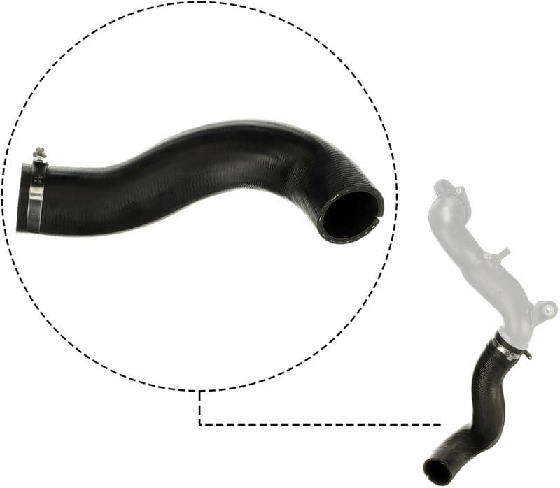 Intercooler slang (diameter 51,75/52,4mm, lengte 390mm, zwart) past: FIAT MULTIPLA 1.9D 04.02-06.10