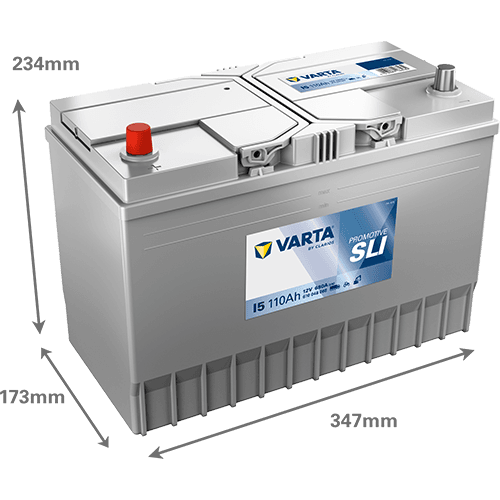 Batterij 12V 110Ah/680A (EN) PROMOTIVE SLI (L+) 347x173x234 B00 - geen montageflens (Beginnen)