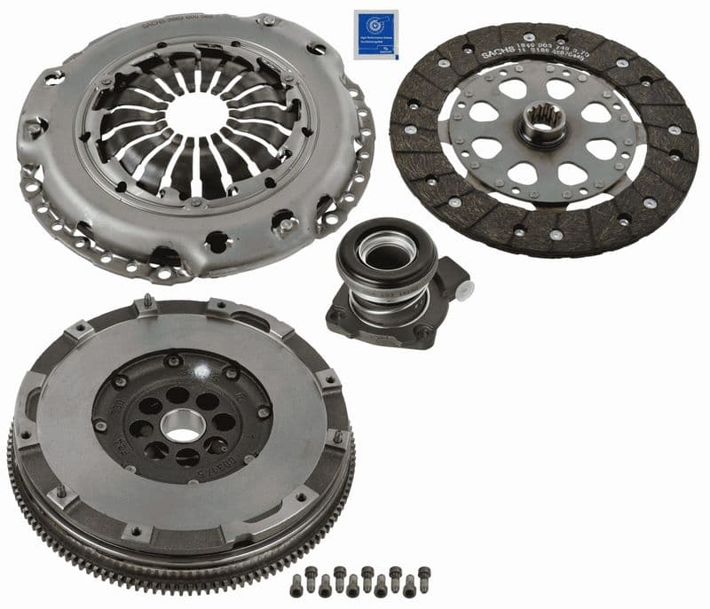 Zelfinstellende koppelingsset met dubbel massa vliegwiel en hydraulische lagering (met bouten: ja, Met koppelingsdeksel  met centrale koppeling slave cilinder, 228mm) past: OPEL ASTRA H 1.7D 06.03-