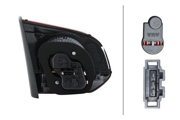 Achterlicht Rechts (binnen, W16W/W21W) past: VW GOLF VI Hatchback -11.13