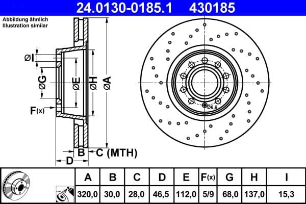 Brake disc Voor Links/Rechts past: AUDI A4 B5, A4 B6, A4 B7, A4 B8 1.6-4.2 09.97-12.15