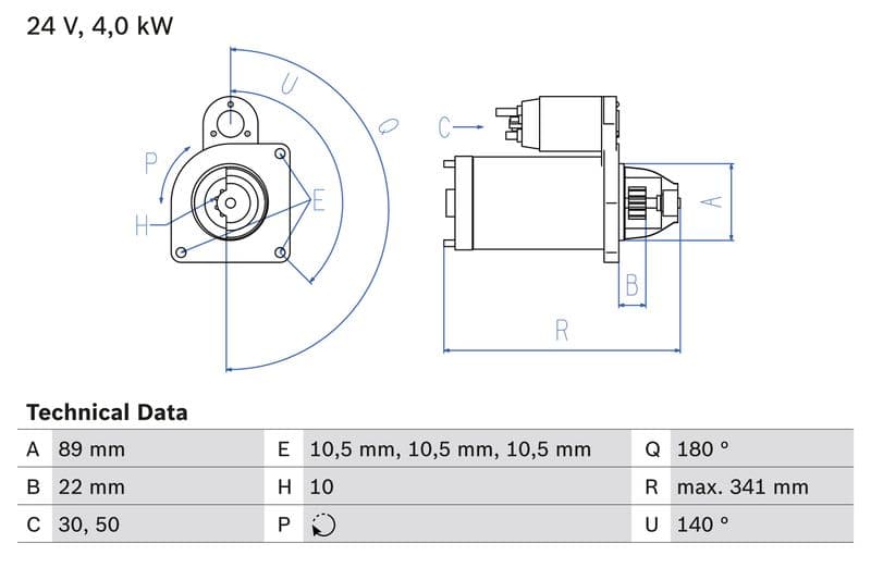 Starter (24V, 4kW, gereviseerd) past: IVECO EUROCARGO I-III, EUROFIRE II, EUROTECH MT 8360.46-8360.46R.416TCA 01.91-09.15