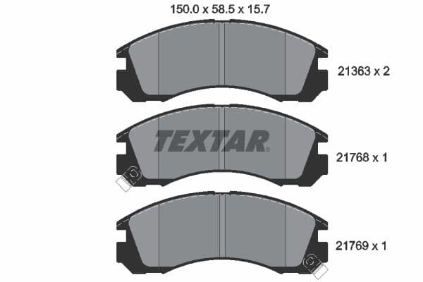 Remblokken set Voor , past: DODGE STEALTH  MITSUBISHI 3000 GT, DEBONAIR, DELICA / SPACE GEAR, ECLIPSE I, GALANT VII, GALANT VIII, GRANDIS, L200, L400, LANCER V, LANCER VI 1.3-3.5 11.86-