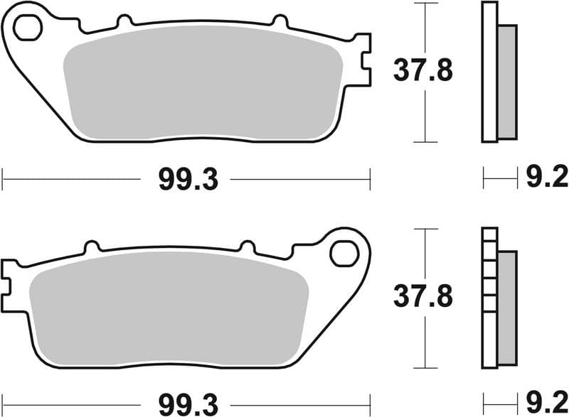 Brake pads Achter, beoogd gebruik: route, materiaal: sinter-SP, 37,8x99,3x9,2mm past: HONDA CB, VFR 800/1000/1200 2010-2022