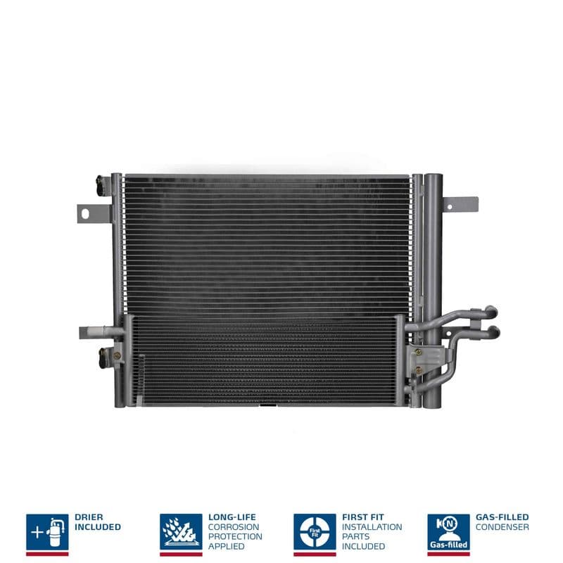 A/C condensator (met droger) past: DS DS 4 II, DS 7  CITROEN BERLINGO, C4 GRAND PICASSO II, C4 PICASSO II, C4 SPACETOURER, C5 AIRCROSS, GRAND C4 SPACETOURER, JUMPY III, SPACETOURER 1.2-Electric 02.13-