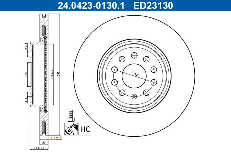 Brake disc Voor Links/Rechts past: CUPRA BORN  VW ID.3 Electric 11.19-