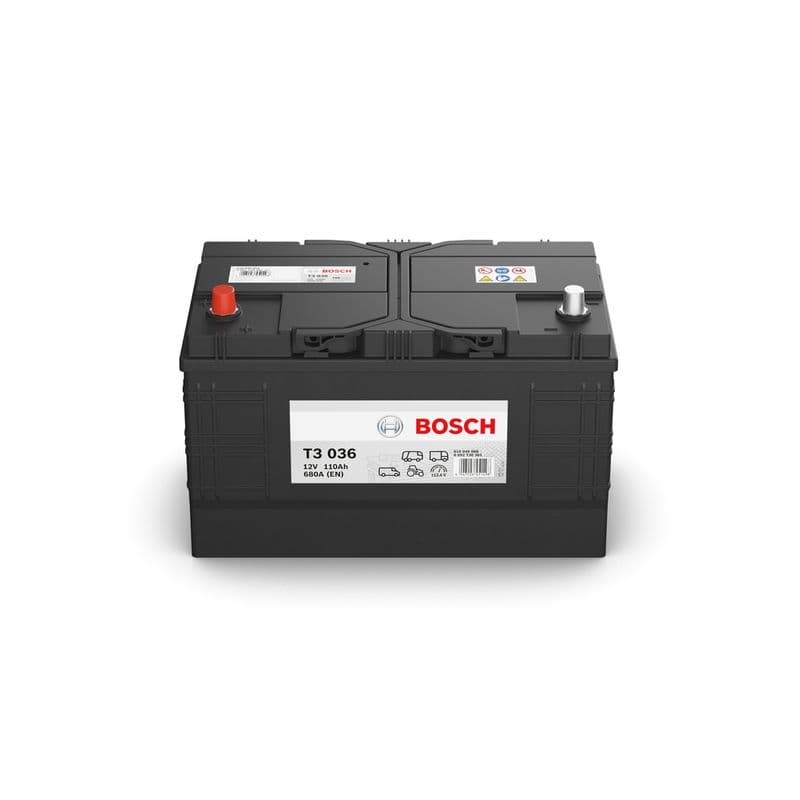 Batterij BOSCH 110Ah/680A T3 (L+ Standaard terminal) 349x175x235 B00 - geen montageflens (Beginnen)