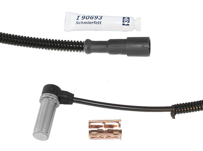ABS-sensor Achter/Voor Links/Rechts (hoekig, 1329mm, 2pin, met een montagehuls) past: RVI KERAX, MAGNUM, PREMIUM