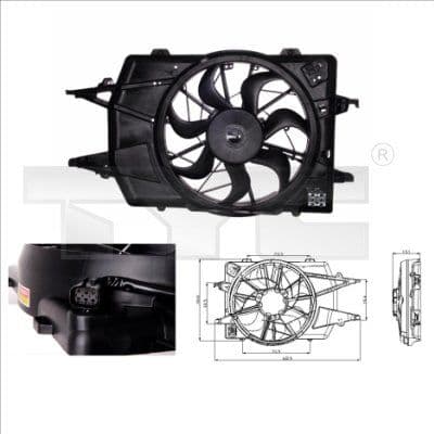 Radiatorventilator (met huisvesting) past: FORD FOCUS I 1.4-2.0 10.98-11.04