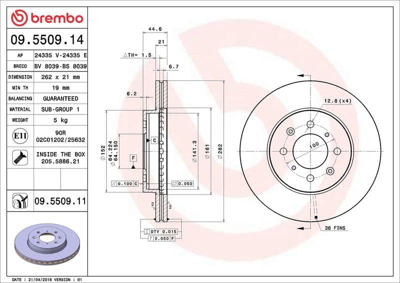 Brake disc Voor Links/Rechts past: HONDA CITY V, CIVIC IV, CIVIC V, CIVIC VI, CIVIC VII, CIVIC VIII, CRX II, CRX III, INSIGHT, JAZZ III, JAZZ IV  LOTUS ELISE  MG ZR, ZS  ROVER 200 1.1-2.0D 01.88-