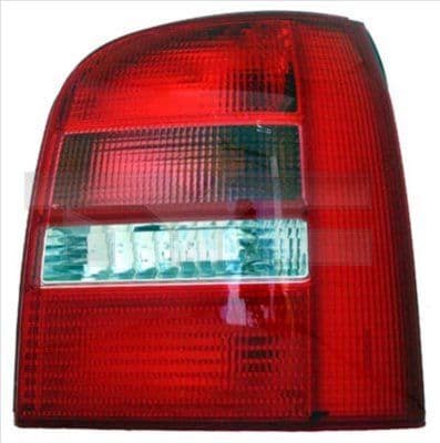 Achterlicht Rechts (kleur indicator gerookt, kleur van het glas red) past: AUDI A4 B5 Stationwagon 11.94-09.01