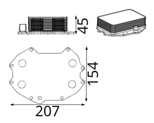 Olie radiator past: AUDI A4 B9, A5, A6 ALLROAD C8, A6 C8, A7, A8 D5, Q5, Q7, Q8  BENTLEY BENTAYGA  PORSCHE CAYENNE, MACAN, PANAMERA, PANAMERA SPORT TURISMO  VW TOUAREG 3.0/3.0H 01.15-