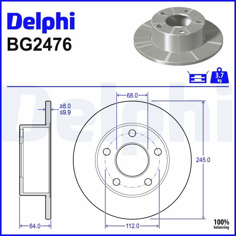 Remschijf set (2 stuks) Achter Links/Rechts past: AUDI 100 C4, A6 C4, A6 C5  SKODA SUPERB I  VW PASSAT B3/B4, PASSAT B5, PASSAT B5.5, PASSAT B6 1.6-3.0 03.90-07.10