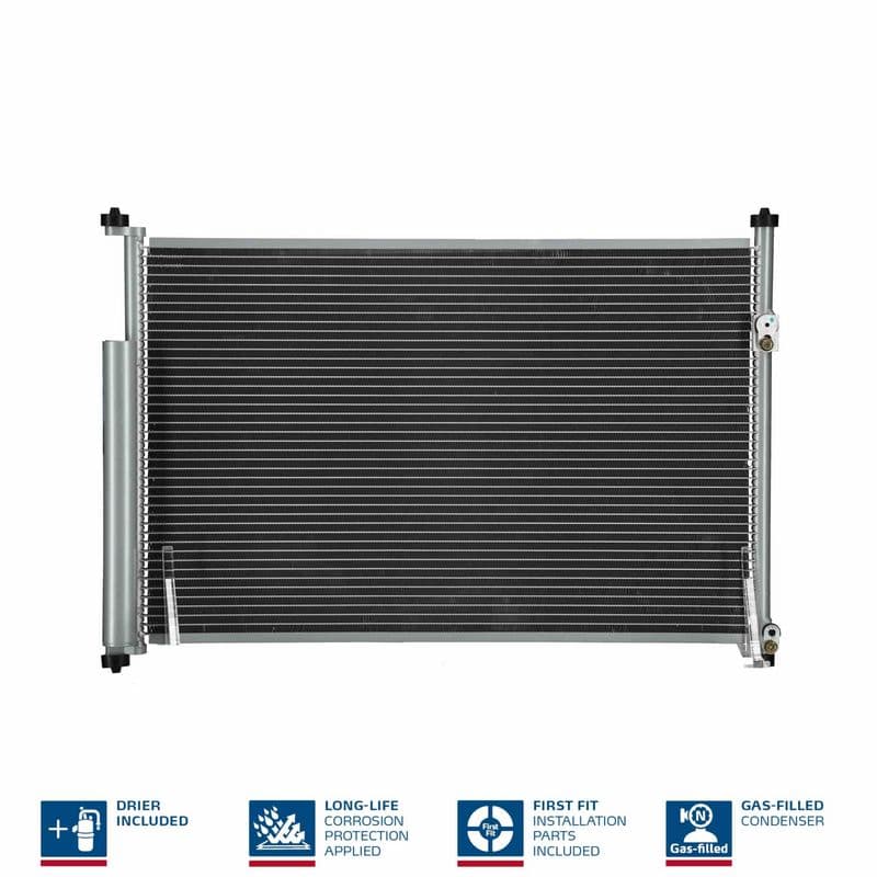 A/C condensator (met droger, (EN) additional fitting elements) past: SUZUKI GRAND VITARA II 1.6-3.2 04.05-