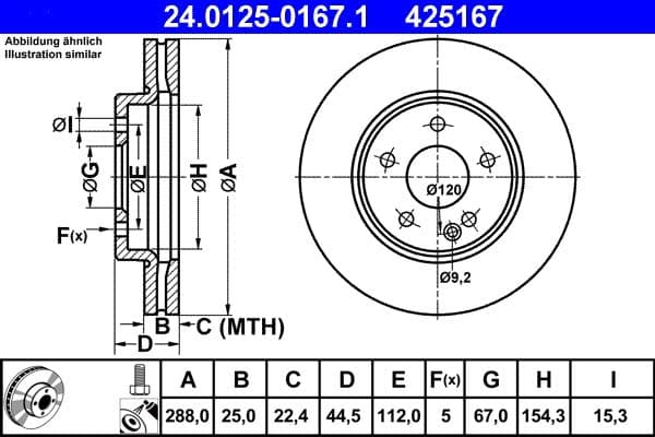 Brake disc Voor Links/Rechts past: MERCEDES A (W169), B SPORTS TOURER (W245) 2.0-Electric 09.04-06.12