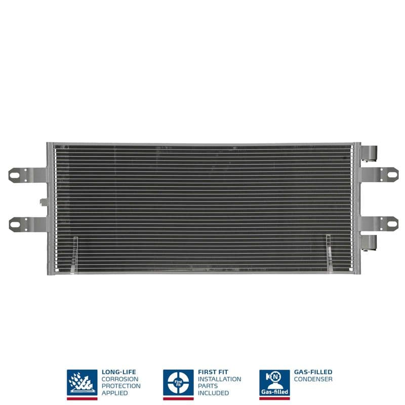 A/C condensator ((EN) additional fitting elements) past: SCANIA G I, P I, R I, R II, S 10.6D-9.3D 03.04-