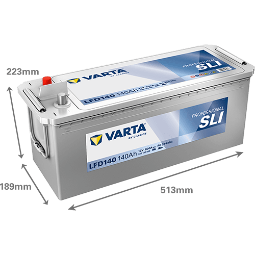 Batterij VARTA 12V 140Ah/800A (EN) PROFESSIONALl STARTER SLI (L+) 513x189x223 B00 - geen montageflens (beginnen)