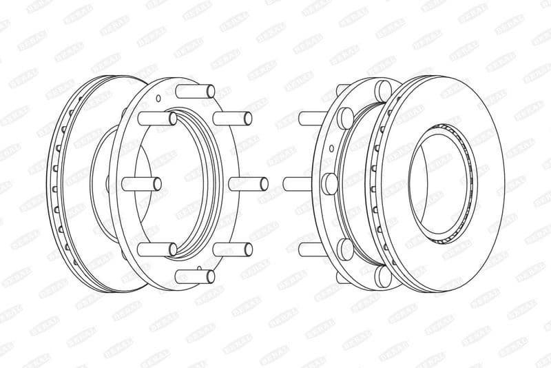 Brake disc achter Links/Rechts (377mmx45mm) past: IVECO EUROCARGO I-III, EUROCARGO IV, EUROCARGO V, EUROFIRE II  SAF SKRS