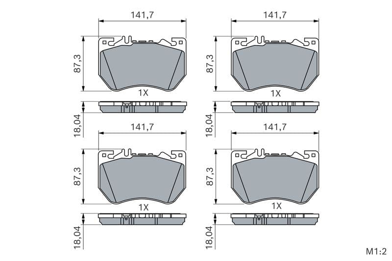 Remblokken set Voor , past: MERCEDES C ALL-TERRAIN (S206), C T-MODEL (S206), C (W206), CLE (A236), CLE (C236), E ALL-TERRAIN (S214), E T-MODEL (S214), E (W214), GLC (C254) 1.5H-3.0H 03.21-