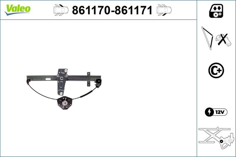 Raamregelaar Voor Rechts (elektrisch, zonder motor) past: TOYOTA CAMRY, MIRAI 12.14-