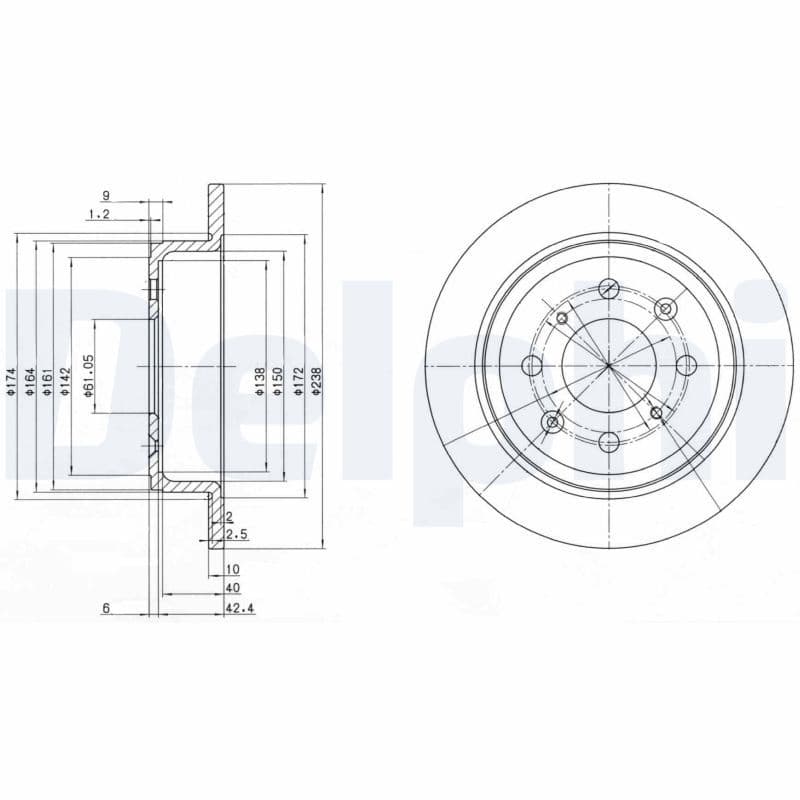 Remschijf set (2 stuks) Achter Links/Rechts past: ACURA INTEGRA  FORD TRANSIT CUSTOM V362  HONDA ACCORD III, CIVIC IV, CIVIC V, CIVIC VI, CONCERTO, CRX II, CRX III, JAZZ II 1.1-2.0D 01.85-